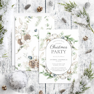 Modern Farmhouse Greenery jul Party Inbjudningar