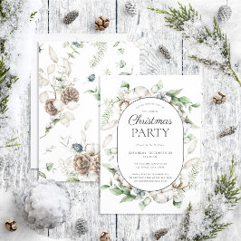 Modern Farmhouse Greenery jul Party Inbjudningar