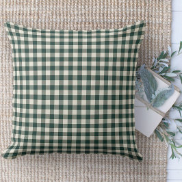 Modern Farmhouse Grönt & White Gingham Couch Kudde