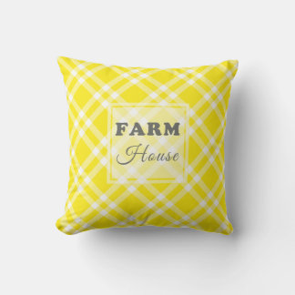 Modern Farmhouse Gult Gingham Kudde