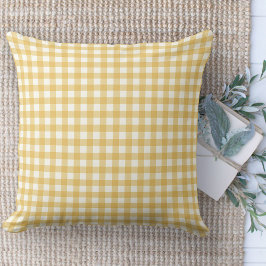Modern Farmhouse Gult & White Gingham Nursery Kudde