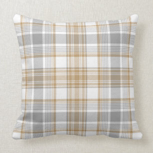 Modern Farmhouse Light Tartan Play Grått Orange Kudde