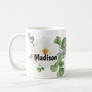 Modern farmhouse personalize custom Floral Mug Kaffemugg