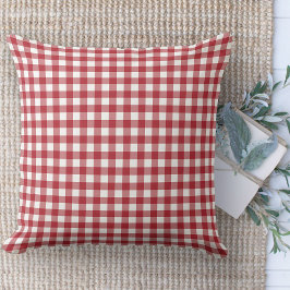 Modern Farmhouse Red & White Gingham Couch Kudde