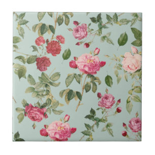 Modern Farmhouse Rosa Blommigt Ro Kakelplatta