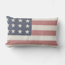 Modern Farmhouse Rustic American Flagga Lumbarkudde
