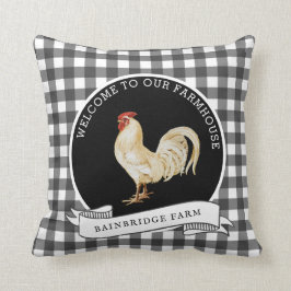 Modern Farmhouse Stil Tupp-familjen Namn Kudde