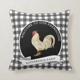 Modern Farmhouse Stil Tupp-familjen Namn Kudde