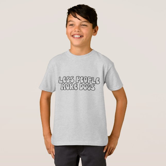 Modern - färre personer - mer HUND-sms T Shirt (Hel framsida)