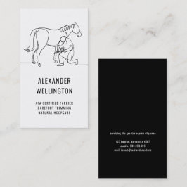 Modern Farrier Horseshoeing Equine Hooves Trim Visitkort