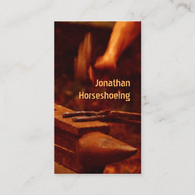 Modern farriersmedja visitkort (Framsida)