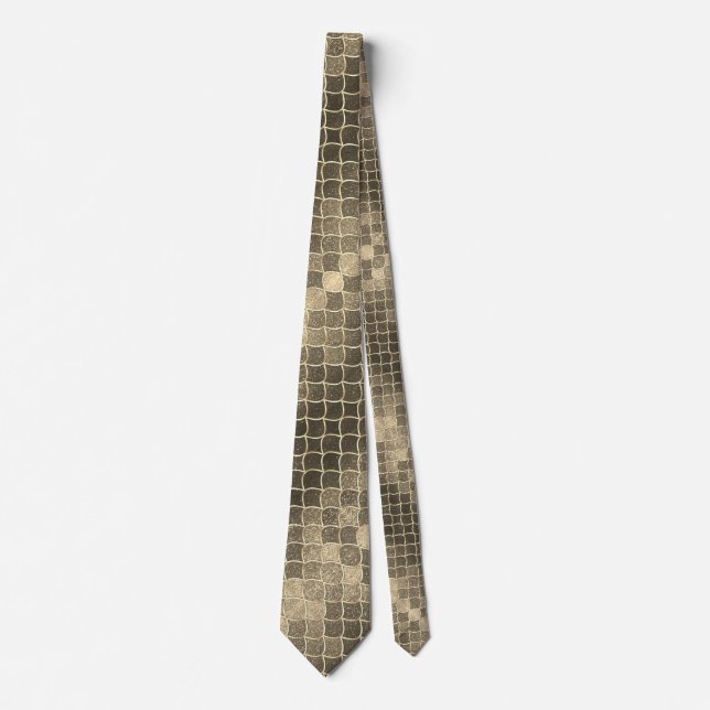 Modern Fars Dag Bröllop Guld Glitter Gnistrande Slips (Framsida)