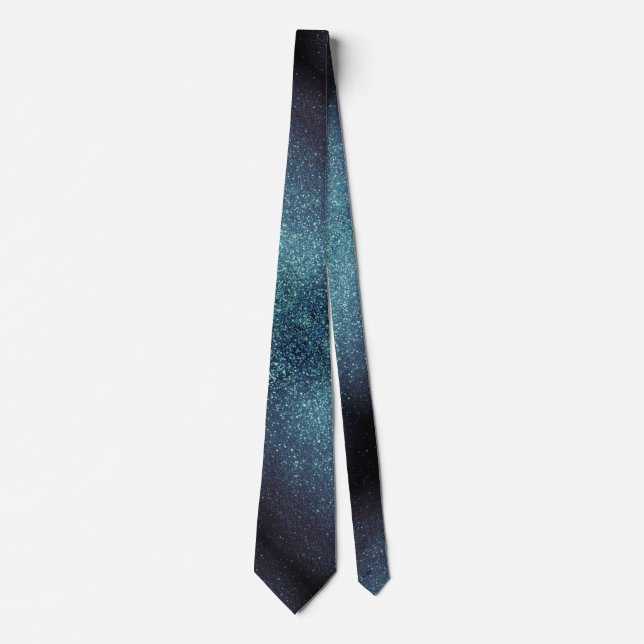 Modern Fars Dag Bröllop Navy Glitter Gnistrar Slips (Framsida)