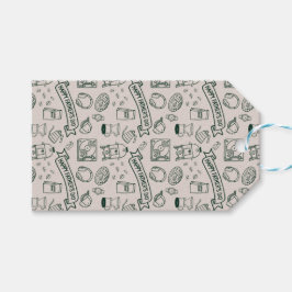 Modern Fars Dag Doodle Mönster Millennial Pappa Presentetikett
