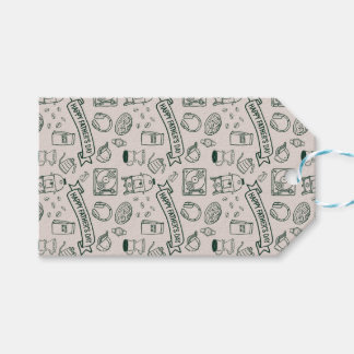 Modern Fars Dag Doodle Mönster Millennial Pappa Presentetikett