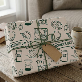 Modern Fars Dag Doodle Mönster Millennial Pappa Presentpapper