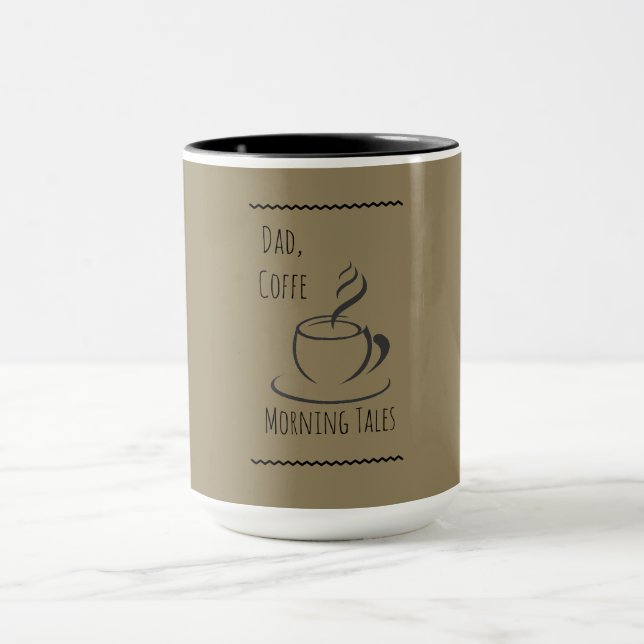 Modern, Fars dag,Pappa Kaffe och Morgonberättelser Mugg (Center)