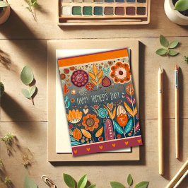 Modern Far's Day Masculine Blommigt Inspiritivity Kort