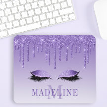 Modern fasansfull Lila Glitter Lash Monogram