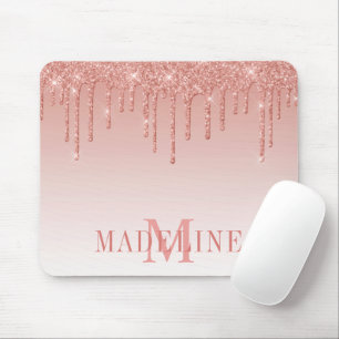 Modern Fashionabel Glitter Rosen Guld Monogram Musmatta