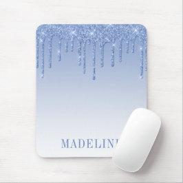 Modern Fashionabel Trendig Dammig Blå Glitter Drip Musmatta