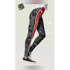 Modern Fashionable Black Bubbles Red Fire-Anpassni Leggings