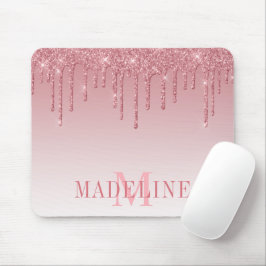 Modern Fashionable Dusty Rosa Glitter Monogram Musmatta