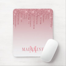Modern fashionable Dusty Rosa Monogram Glitter