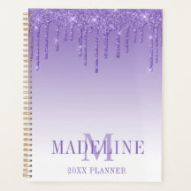 Modern fashionable Lila Glitter Monogram