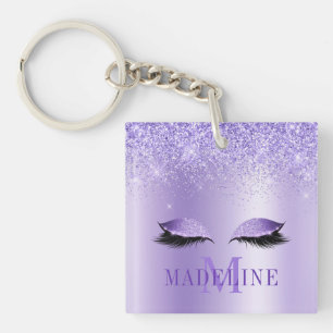 Modern fashionable Monogram Lila Glitter Lash