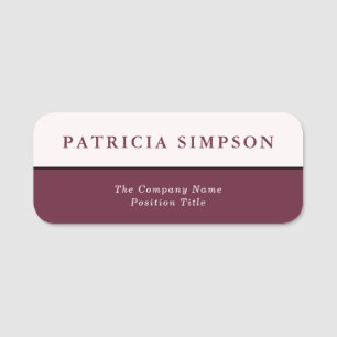Modern Fashionable Syrah Red & Parly White: Girly Namnbricka