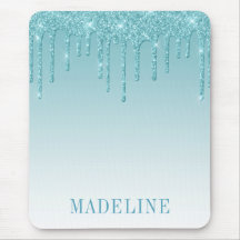 Modern Fashionable Trendig Aqua Glitter Drift