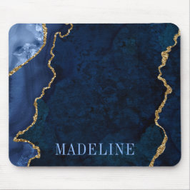Modern Fashionable Watercolor Blue Marble Geode Musmatta