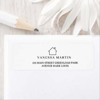 Modern fastighetsfrämjande Realtor logotyp Returadress Etikett
