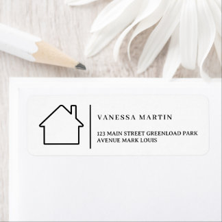 Modern fastighetsfrämjande Realtor logotyp Returadress Etikett