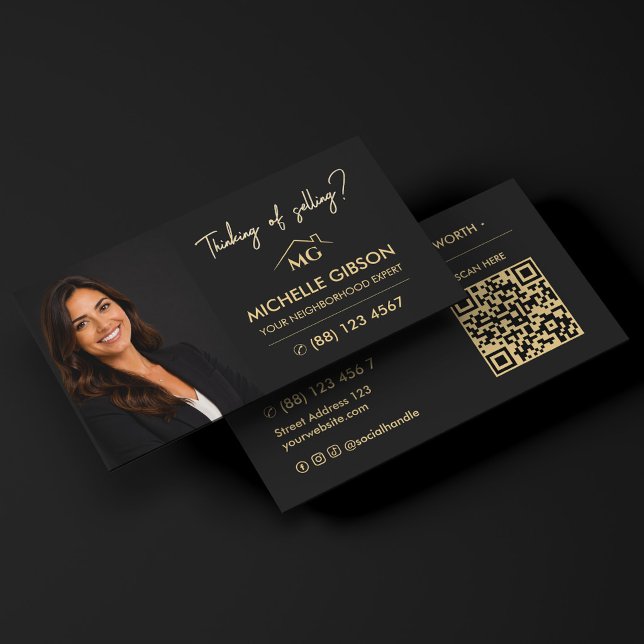 Modern fastighetsmäklare fastighetsmäklare marknad visitkort (Modern Realto Real Estate Broker Marketing Black Business Card
)