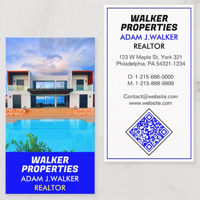 Modern Fastighetsmäklare Säljer Köp QR Visitkort (business card for realtors)