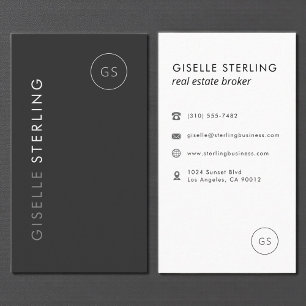 Modern Fastighetsmäklare Svart Minimalistisk Visitkort