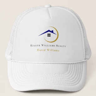 Modern fastighetsvit och guld anpassad logotyp keps