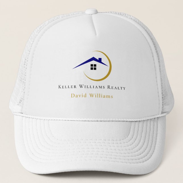 Modern fastighetsvit och guld anpassad logotyp  keps (Framsida)