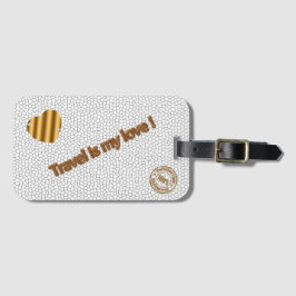 Modern fastlagad glasvit Kärlek Travel Bagagebricka