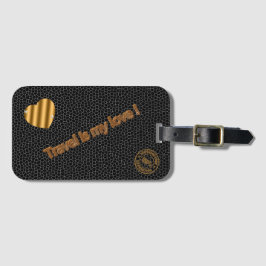 Modern, fastlagad, svart, Kärlek-resa Bagagebricka