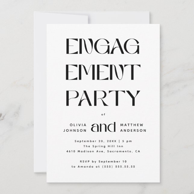 Modern fästningsfest | Redaktionell typografi Inbjudningar (Framsida)