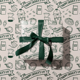 Modern Father's Day Doodle Pattern Millennial Dad Presentpapper