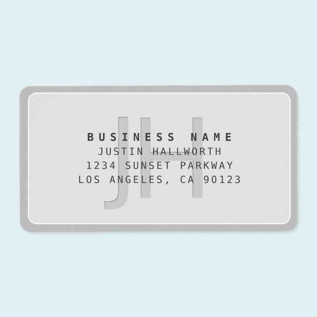 Modern Faux Embossed Monogrammed Business Adress Adressetikett (Skapare uppladdad)