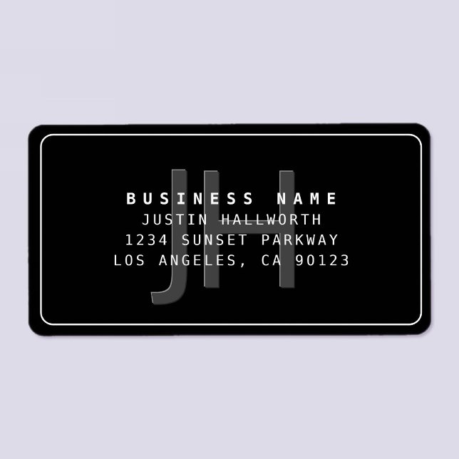 Modern Faux Embossed Monogrammed Business Adress Adressetikett (Skapare uppladdad)