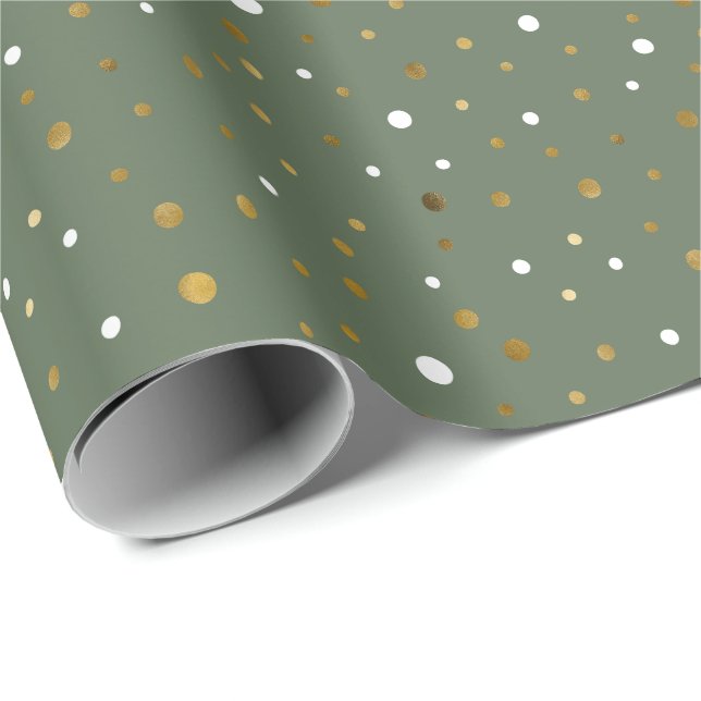 Modern Faux Foil Dots jul Helgdag Gift Presentpapper (Rullad Hörn)