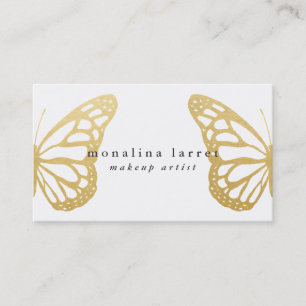 Modern Faux Gold Foil Bohemian Monarch Butterfly Visitkort