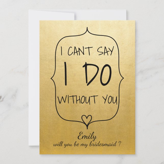 Modern Faux Gold Foil Cute Hjärtat Inbjudningar (Framsida)