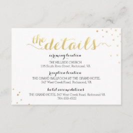 Modern Faux Gold Foil Glamor-informationskort Tilläggskort